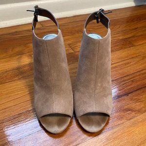 Tahari Suede Block Heel Peep Toe